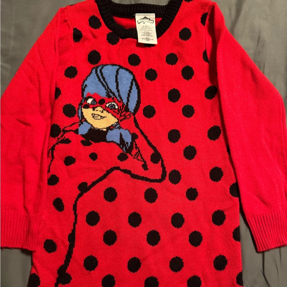 Lady Bug Cat Noir Sweater Dress